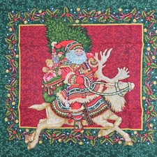 Vtg Cheryl Ann Johnson Nordic Santa Pillow Sham Christmas Holiday 