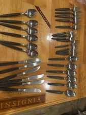 MCM Black Composite Flatware Made In Holland 30 Pcs 5 Place Settings + Xtra Rare