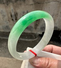 Certified Natural Grade AAA Ice Green Burmese Jade jadeite bracelet bangle 64MM