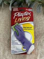 Playtex Living Gloves Drip Catch Cuff Medium Purple 3 Layers Clean Ultra Fresh