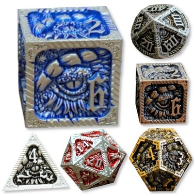 Metall DND Würfel Set 7 Stück Polyhedral Spiel Würfel Schlummern Drachenauge D20 TTRPG Geschenk