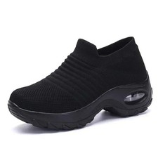 Women's Air Cushion Sport Running Shoes Breathable Mesh Walking Slip-on Sneakers