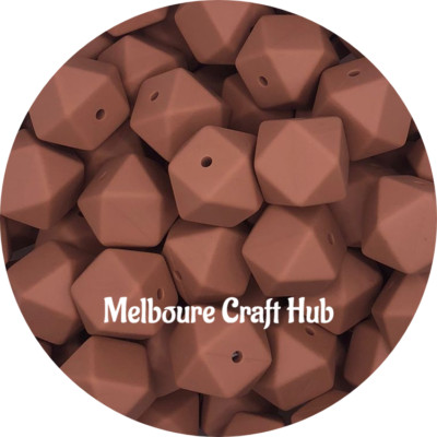 10 silicone beads CAMEL 17mm hexagon BPA free DIY jewellery