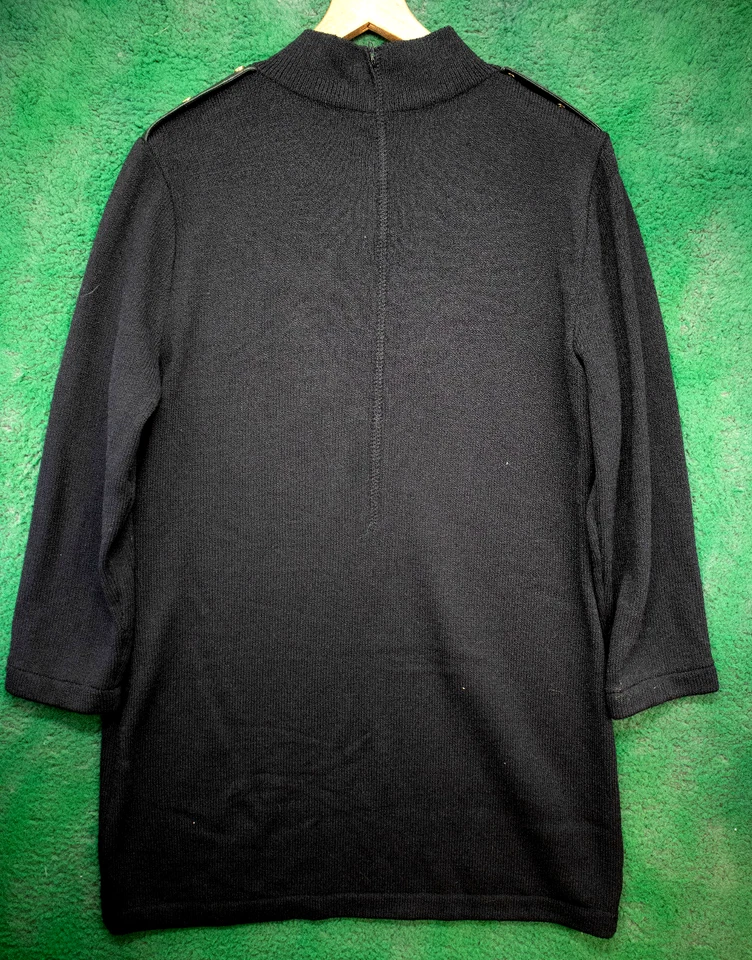 Vestido negro mujer ST. JOHN Collection Marie grande negro dorado detalles cuero Foto 4 de 4