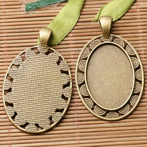 6pcs antiqued bronze color floral rim oval cabochon setting in 30x20mm  EF3117 | eBay
