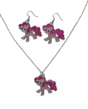 My Little Pony Pinkie Pie Charm Metal Pendant Necklace And Earrings Set