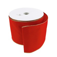Christmas Velvet Wired Edge Ribbons, 10-yard, 50-yard