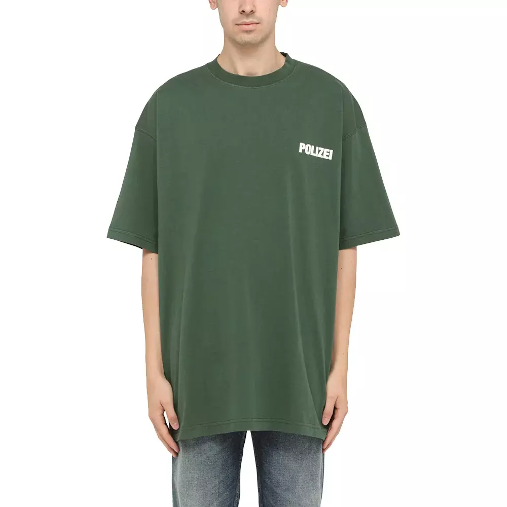 eBay \'Polizei\' | Forest Green T-Shirt Vetements Unisex in Cotton