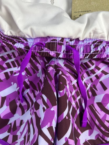 New Nike Big Girls' Dri-Fit Tempo Running Shorts 3” Purple Print Size L MSRP:$30 - Picture 10 of 12
