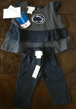 Two Feet Ahead CHILDREN'S Collegiate PENN STATE PIN DOT 2 PIECE SET 6 MONTHS NWT