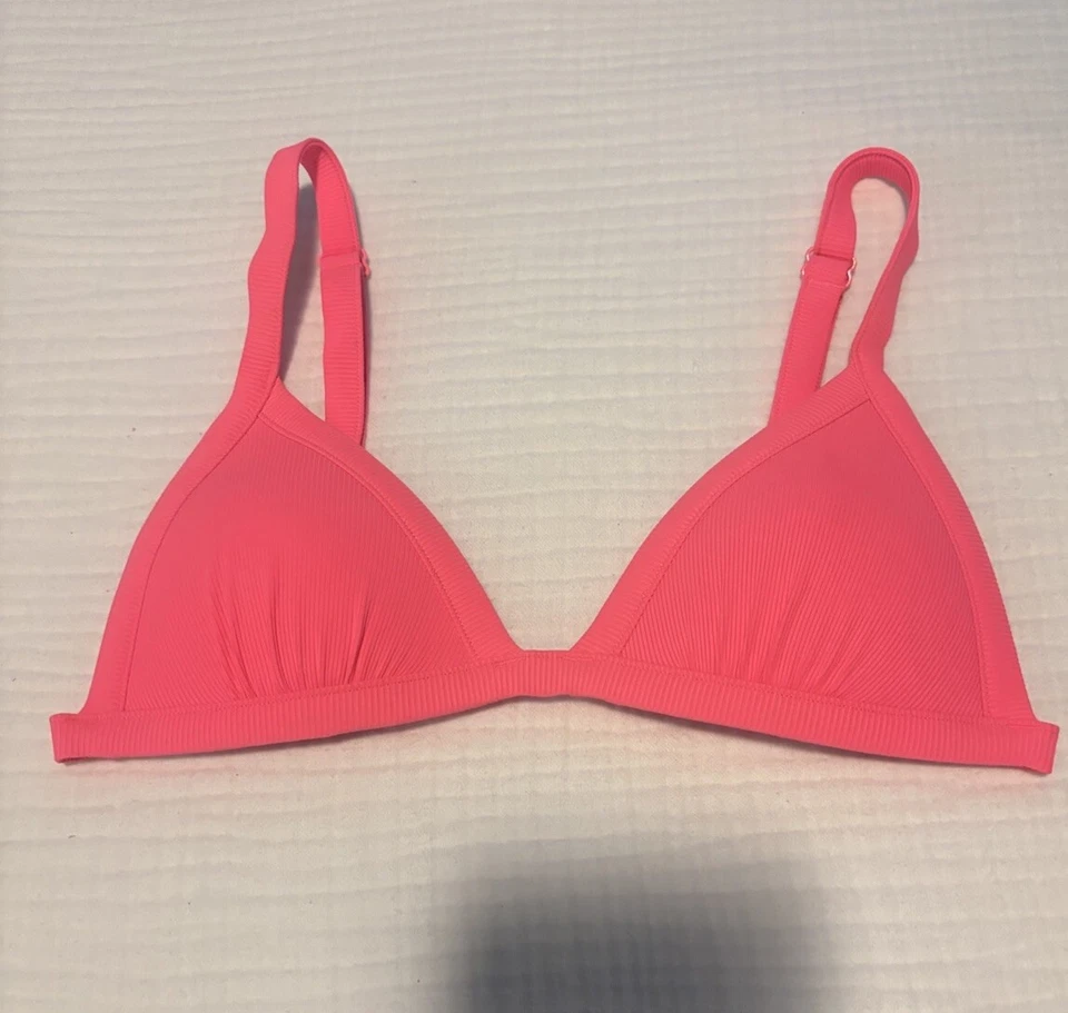 Top de bikini push up rosa de H&M con correas ajustables para mujer triángulo talla 2 Foto 2 de 4