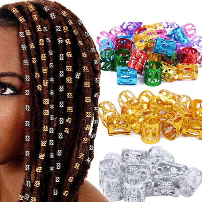Anelli a treccia per capelli clip Dread Locks intrecciare per ragazze dolci ornamenti Dreadlock intrecciati con piume di metallo Vintage Moon Star