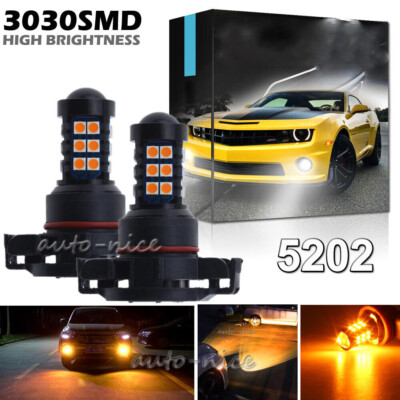 2x 30SMD 5202 Amber Yellow LED Bulb Fog Driving Daytime Running Light High Power