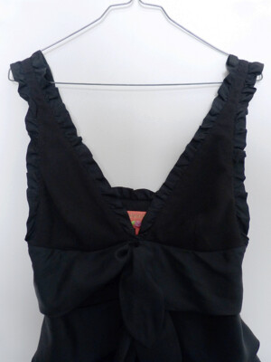 Robe En Soie Manoush Noire - Taille 36 - Mini Robe Sans Manches - Neuf Sans étiquette