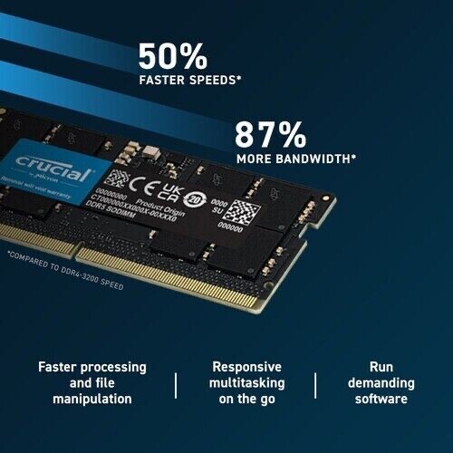 Crucial 64GB Kit (2x 32GB) DDR5 5600 PC5-44800 Laptop Memory