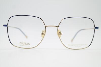 Brille FUZION FUKF13 TITAN Gold Blau Oval Brillengestell eyeglasses Neu