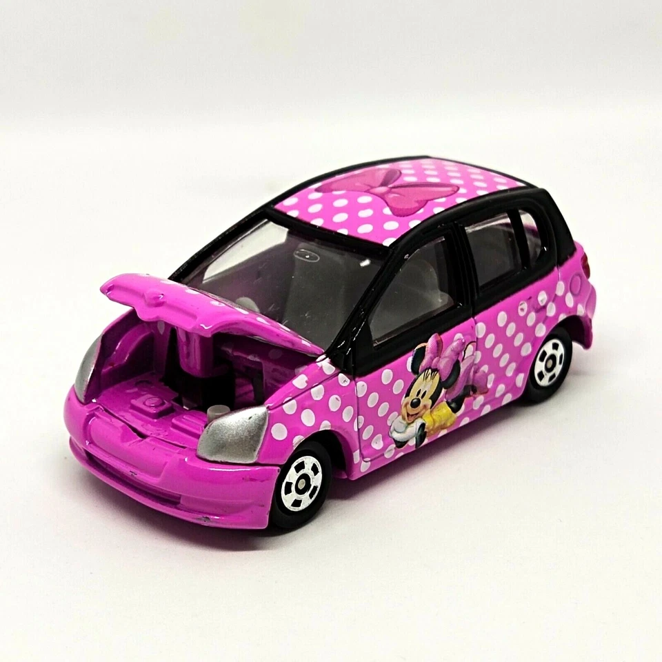 Disney Motors Takara Tomy Tomica Toyota VITZ Pink Minnie Mouse Car Model Vehicle - Image 2 of 4
