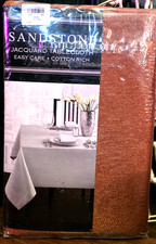 Sandstone Jacquard Tablecloth Rust Oblong 60x104