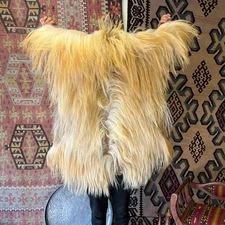 Natural Angora Goat Skin Rug Goat Hide Long Hair Goatskin Pelt Goat Skin Fur 1x2