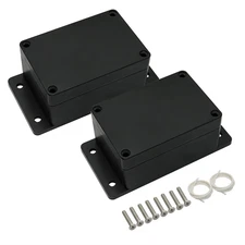 IP65 Waterproof ABS Plastic Junction Box, Black, Pack of 2, 3.94"x2.68"x1.97