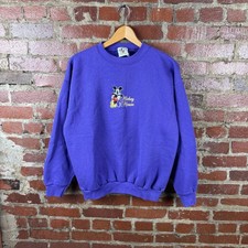 Vintage Mickey  Co Sweatshirt Mens Large Purple Crewneck Mickey Mouse 90s