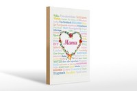 Holzschild Spruch 20X30 Cm Mama Mit Blumenherz Deko Schild