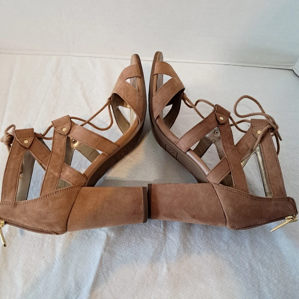 Sam Edelman Circus Women's 8.5 Brown Hagen Lace Up Gladiator Sandals Zip Back - Image 2 of 4