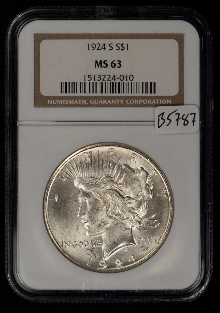 MS 63 Graded 1924 Year Peace Dollars (1921-1935) for sale | eBay