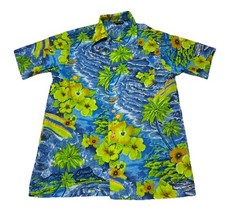 Size Medium Vintage JC Penney Hawaiian Shirt Polyester Tropical Aloha 70  s