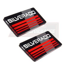 For Silverado Emblem Side Body Cab Pickup Truck Badges Red 2pcs For Silverado Emblem Side Body Cab Pickup Truck Badges Red 2pcs