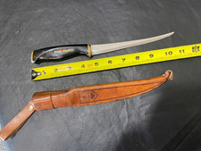 Fiskars Normark 1960s Filet knife w/ sheath vintage