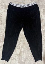 Juicy Couture Velvet Black Pants Pajamas bottoms only With Pockets Size 2X
