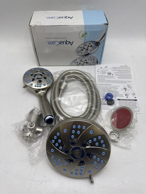 #ad AquaCare AS SEEN ON TV High Pressure 50 mode 3 way Shower Head SATIN NICKLE $37.43