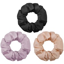 LOPHE Seiden Scrunchies Damen, 3 Farben Silk Skrunschis Gro&szlig; Sanfte Haargummis