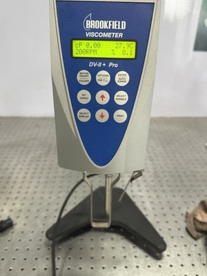Brookfield DV-II+ Pro Viscometer w/ Temp Probe & Stand   Powers On, Tested