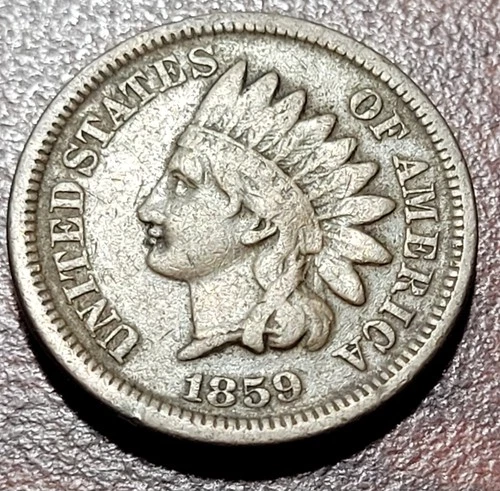 1859 Indian Head Cent FINE Original Toning & Problem Free 1st Year One Yr Type