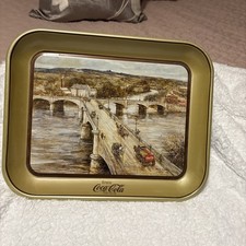 SIGNED 1986 FOURTH Y BRIDGE ZANESVILLE OHIO COCA COLA COKE METAL SERVING TRAY