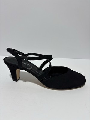 Walking Cradles Women s Rose Petals, Caliente Slingback Heels Black, Size 10.5 M