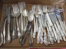 18 to 20 Pounds Vintage Silverplate flatware/Serving Items, Mixed Lot #38