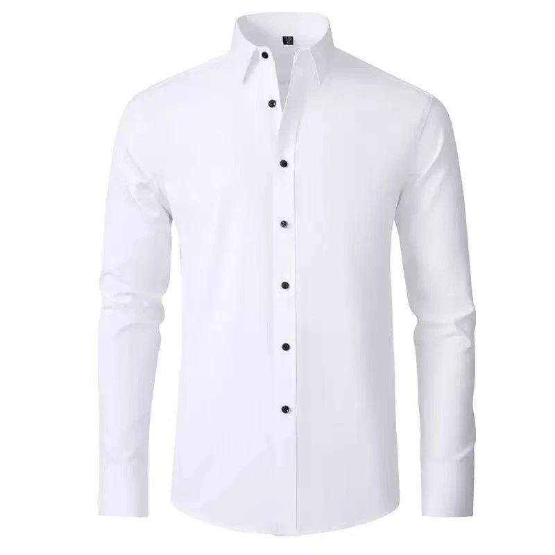 Herren Stretch Hemd Langarm Businesshemd Slim fit Hemden Kentkragen Freizeithemd - Bild 1 von 4