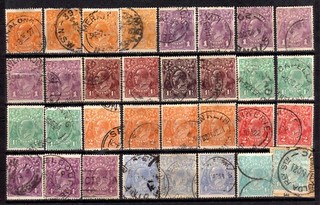 AUSTRALIA USED KGV HEADS: 1918 23 SINGLE WMK SELECTION SG 56 66 32 STAMPS