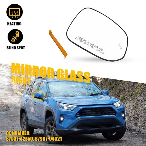 Passenger Right Side Mirror Glass Heated Blind Spot Fit Toyota RAV4 2019-2024