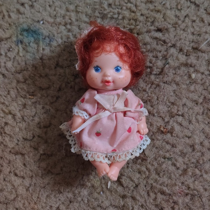 Strawberry Shortcake Baby Doll Light Complexion Curly Pink Outfit Hat