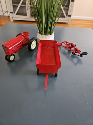 #ad Vintage INTERNATIONAL HARVESTER Hydro Tractor With Trailer And Bottom Plow $100.00