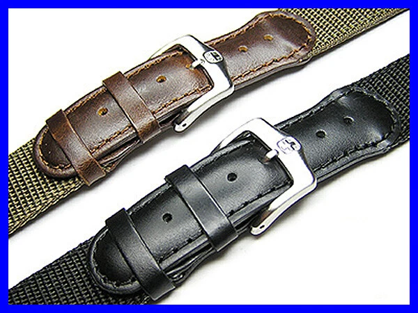20mm Nylon Leather Watch Band Strap Suits Wenger Swiss Army Victorinox Watch