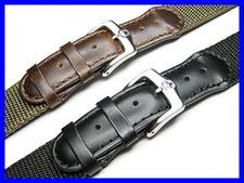 19mm Nylon  Leather Watch Band Strap Suits Wenger Swiss Army Victorinox Watch