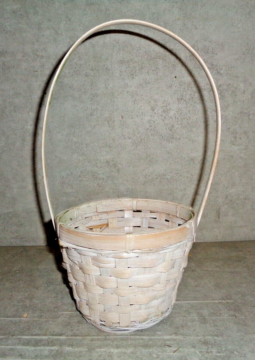 White Wicker Basket Vintage 1980's Flower Basket *** | eBay