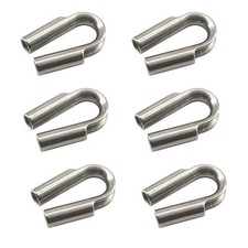 M6 Wire Rope Thimble 304 Stainless Steel Tube Thimble Wire Rope Cable Clamp C...