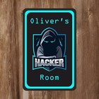 Hacker Gaming Room Kids Bedroom Door Sign Personalised With Any Name