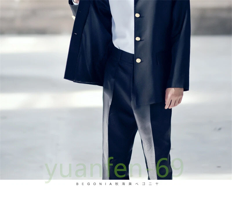 Japón DK Hombre Ropa Tres Piezas Uniforme Estudiante Disfraz Juegos con disfraces Abrigo Negro Foto 4 de 4